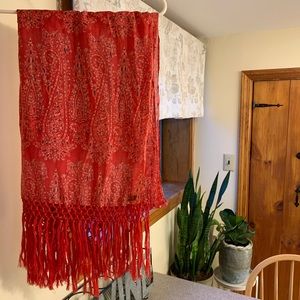 Lucky Brand Red Paisley Scarf New with Tags